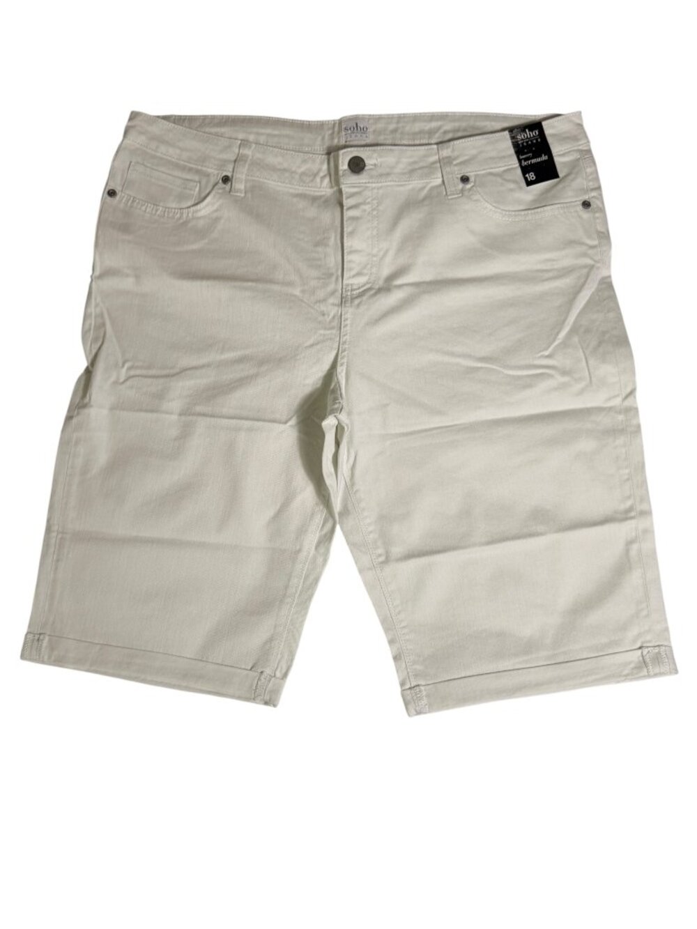 NWT New York & Co. SoHo Jeans White Bermuda Shorts, SZ 18